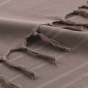 Jeté de canapé a franges 220 x 240 cm 100% coton tissé lilia Taupe