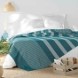 Couvre lit 1 personne 180 x 220 cm coton/polyester tisse adele Bleu