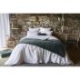 Bout de lit gaze de coton 90 x 200 cm velours de coton César Gris ardoise