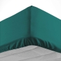 Drap housse 1 personne 90 x 190 cm uni 57 fils lina Emeraude