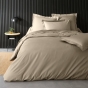 Housse de couette 2 personnes 260 x 240 cm percale de coton 78 fils Sable