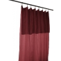 Lot de 2 rideaux 140 x 300 cm réglables double gaze de coton Bordeaux