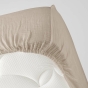 Drap housse 2 personnes 140 x 190 cm double gaze coton 57 fils Angelia Sable