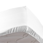 Drap housse blanc 140 x 190 cm en percale bonnet 30 cm