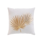 Lot de 2 Coussins Déhoussables 45x45 cm - Polycoton Imprimé Métal Feuilles Dorées