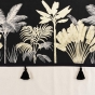 Lot de 2 rideaux Karaba - 140 x 240 cm, Coton Uni avec Top Imprimé et Pompons