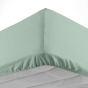 Drap housse 2 personnes 160 x 200 cm uni 57 fils lina Sauge
