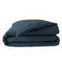 Housse de couette 2 personnes 240 x 220 cm percale de coton 78 fils Bleu nuit
