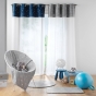 Voilage grande hauteur a oeillets 140 x 280 cm Velours phosphorescent Moonlight Gris