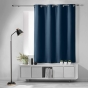 Lot de 4 rideaux à œillets occultants unis petite hauteur 140 x 180 cm - Bleu
