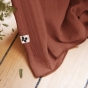 Rideau ajustable + 8 anneaux pince gaze de coton 140 x 300 cm terracotta Orange