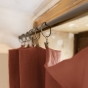 Rideau ajustable + 8 anneaux pince gaze de coton 140 x 300 cm terracotta Orange