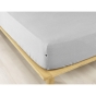 Drap housse flanelle chaude 140 x 190 cm Bonnet 30 cm Candice Gris