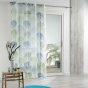 Voilage a oeillets 140 x 240 cm voile imprime transfert blue vegetal Blanc