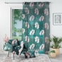 Voilage a oeillets 140 x 240 cm voile sablé imprimé Belline Emeraude