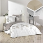Pack parure de couette 260x240 cm Goyave + drap housse 160x200x30 Beige
