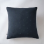 Taie d'oreiller brodée en gaze de coton 60 x 60 cm Gaïa Boho Bleu marine