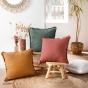 Coussin déhoussable à franges 45 x 45 cm coton Eve Verveine