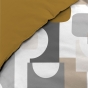 Parure de Lit Geomelo 240 x 220 cm + Drap-Housse 140x190 cm Jaune