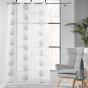 Voilage grande hauteur 140 x 280 cm voile sablé brodé Palmaris Gris