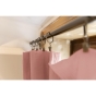 Rideau ajustable + 8 anneaux pince gaze de coton 140 x 300 cm gaïa rose pêche Rose