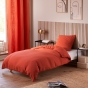 Pack Housse de couette 140 x 200 cm Gaze de coton + drap housse 90x190 Orange