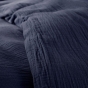 Housse de Couette 140 x 200 cm  + 1 Taie "Avy" en Gaze de Coton Bleu nuit