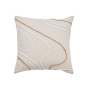 Coussin dehoussable compresse 45 x 45 cm polycoton uni+jute+corde lacia Sans