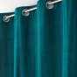 Rideau tamisant à oeillets 140 x 260 cm velours reflief Velouriane Pétrole