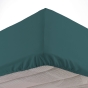 Drap housse 2 personnes 160 x 200 x 30 cm Linette coton lavé  57 fils Pétrole
