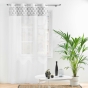 Voilage a oeillets 140 x 240 cm voile tisse brodé Kasita Blanc