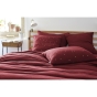 Taie d'oreiller gaze de coton brodée fil or 60 x 60 cm Gaia Chic Lie de vin