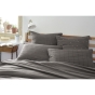 Taie d'oreiller brodée en gaze de coton 60 x 60 cm Gaïa Boho Anthracite