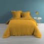 Housse de couette 2 personnes 260 x 240 cm percale uni 78 fils percaline Ocre