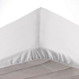 Drap housse 2 personnes 140 x 190 x 30 cm Linette coton lavé  57 fils Blanc