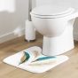 Tapis contour wc 45 x 45 cm microfibre imprimee metallisee plumiss des. place Sans