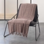 Lot de 2 Jetés de canapé a franges 220 x 240 cm coton tissé Lilia Taupe
