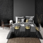 Pack parure de couette 240 x 220 cm Asior + drap housse 140 x 190 x 30 Noir