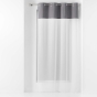 Voilage a oeillets 137 x 240 cm voile sablé + haut coton Jolibel Gris