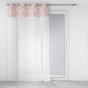 Lot de 2 Voilages 140 x 240 cm voile sablé + haut velours Clairine Rose