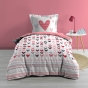 Pack parure de couette enfant 140x200 cm Lolove + drap housse 90 x 190 x 30 Blanc