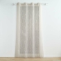 Voilage a oeillets 140 x 240 cm voile sablé brodé Galactee Taupe