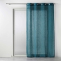 Voilage a oeillets 140 x 280 cm effet lin tissé Zazy Bleu