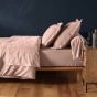 Drap housse 2 personnes 180 x 200 cm uni 57 fils lina Rose