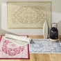 Tapis rectangle 68 x 110 cm viscose tissee cherine Bleu