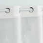 Voilage grande hauteur a oeillets 140 x 280 cm voile sablé brodé Galactee Blanc
