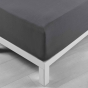 Lot de 2 Draps housse bonnet 30 cm 2 personnes 140 x 190 cm microfibre Oscar Anthracite