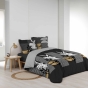 Pack parure de couette 240 x 220 cm Asior + drap housse 140 x 190 x 30 Noir