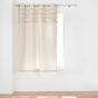 Rideau a oeillets 140 x 180 cm coton uni+top tisse+franges atlas Naturel