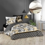 Ensemble parure de couette 260x240 cm Karaba + drap housse 160x200 Blanc